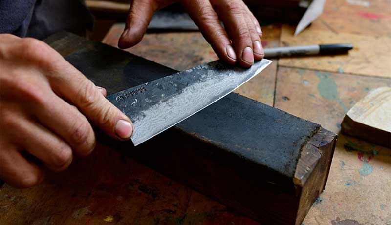 sharpen a Blade with a Stone